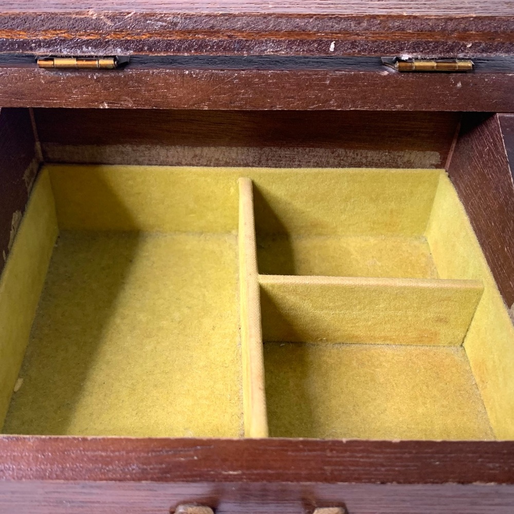 Antique Vintage Wood Jewelry Box, Made in Japan - Picture 13 of 14